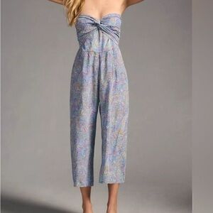 NWOT Anthropologie Lusana Melody Strapless Jumpsuit 4